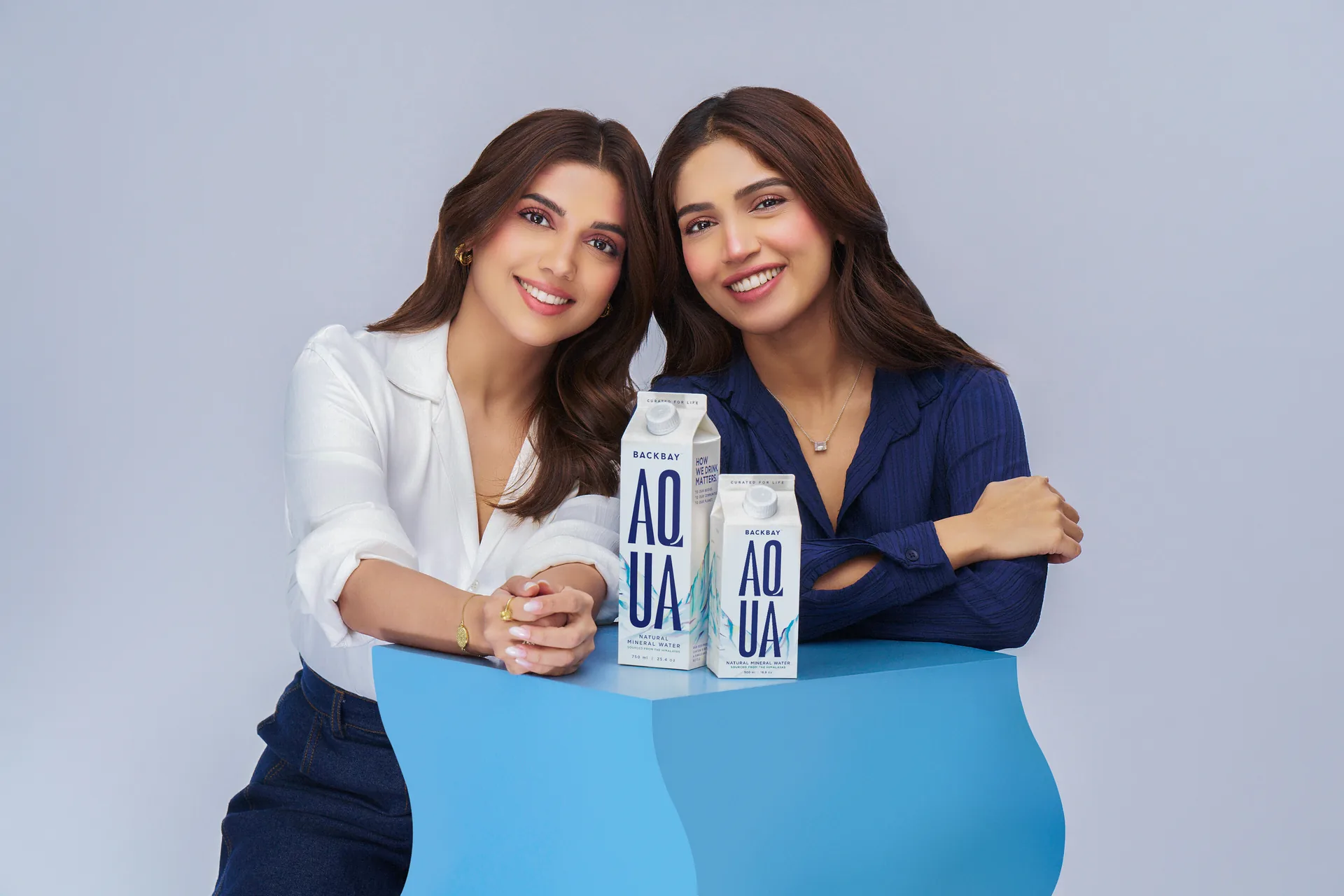 Founders Bhumi and Samiksha Pednekar with AQUA